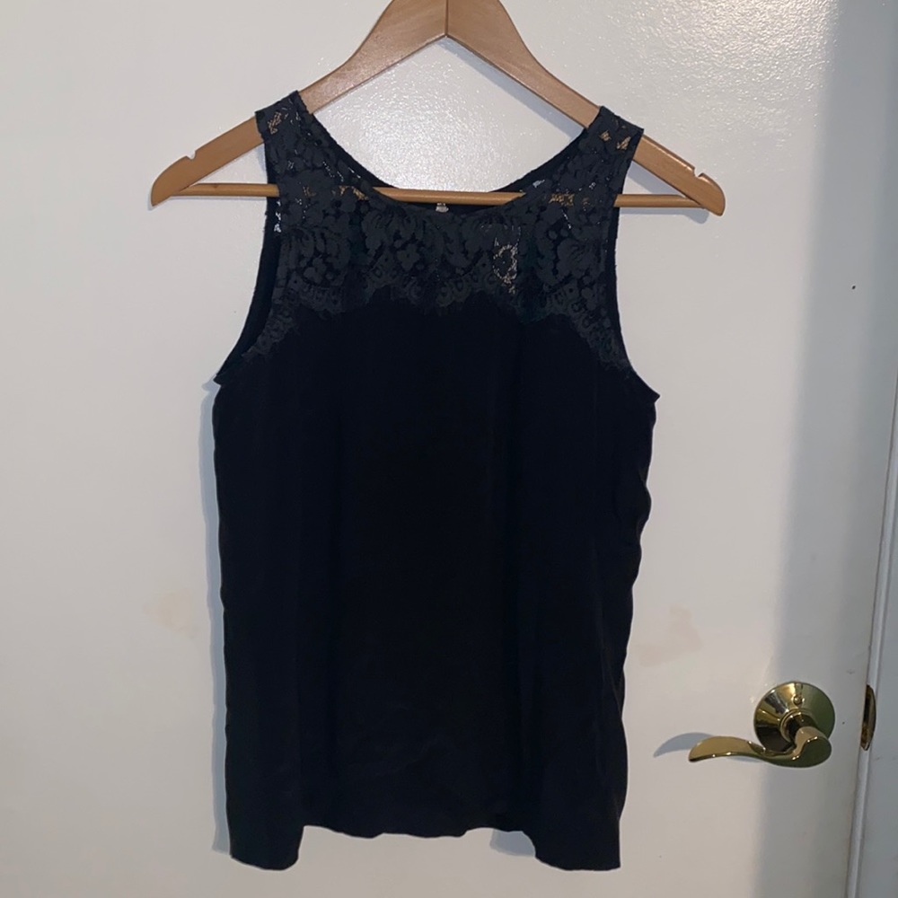 J crew black sleeveless blouse